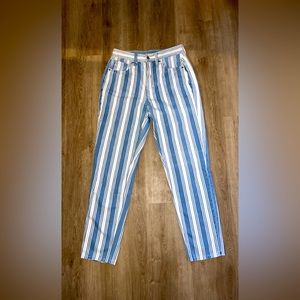 American Eagle Blue and White stripped jeans